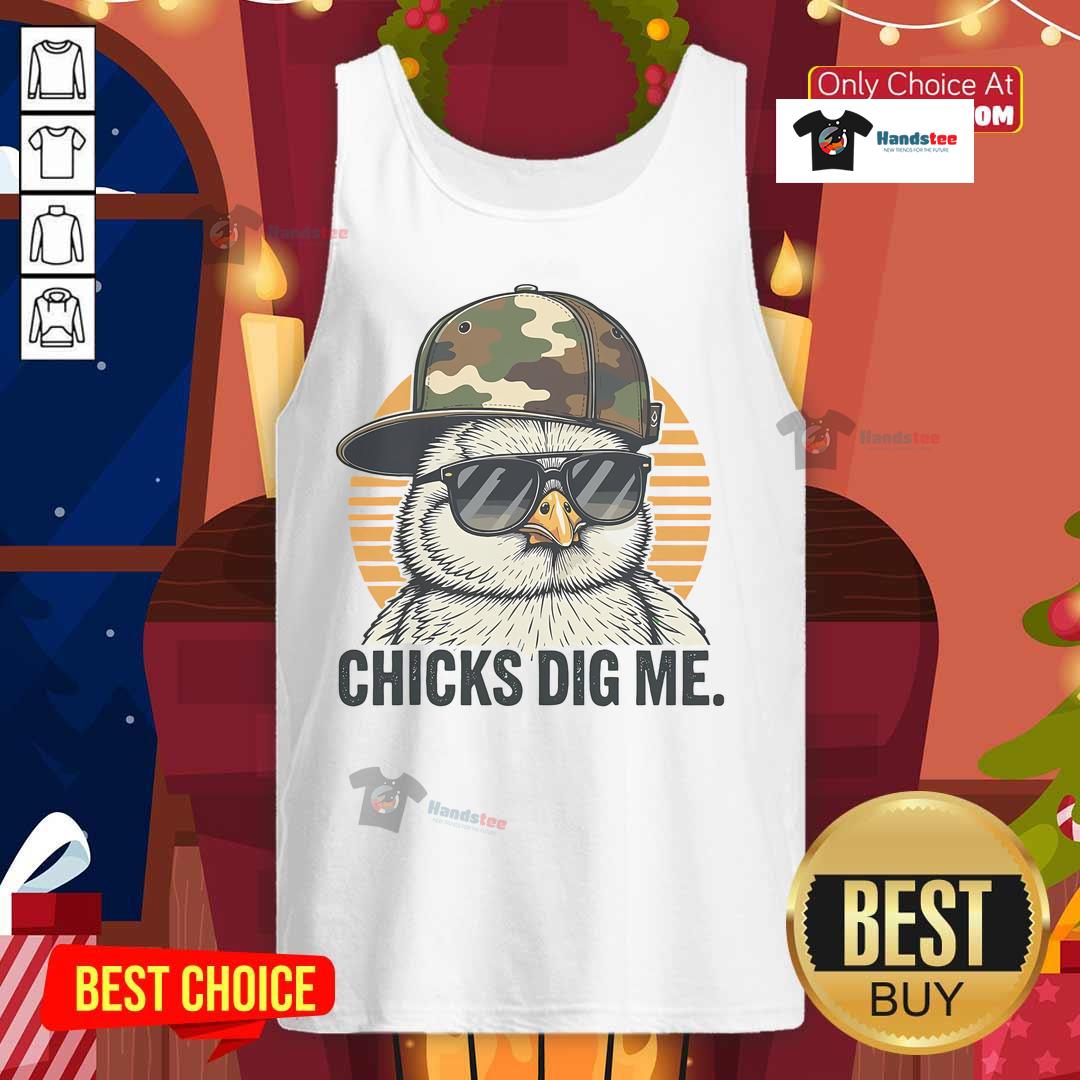 Premium Chicks Dig Me Easter Tank Top featuring a fun graphic design perfect for spring celebrations and casual wear.