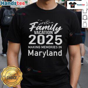 Awesome Family Vacation 2025 T-Shirt featuring fun Maryland design, perfect for making memories on family trips.