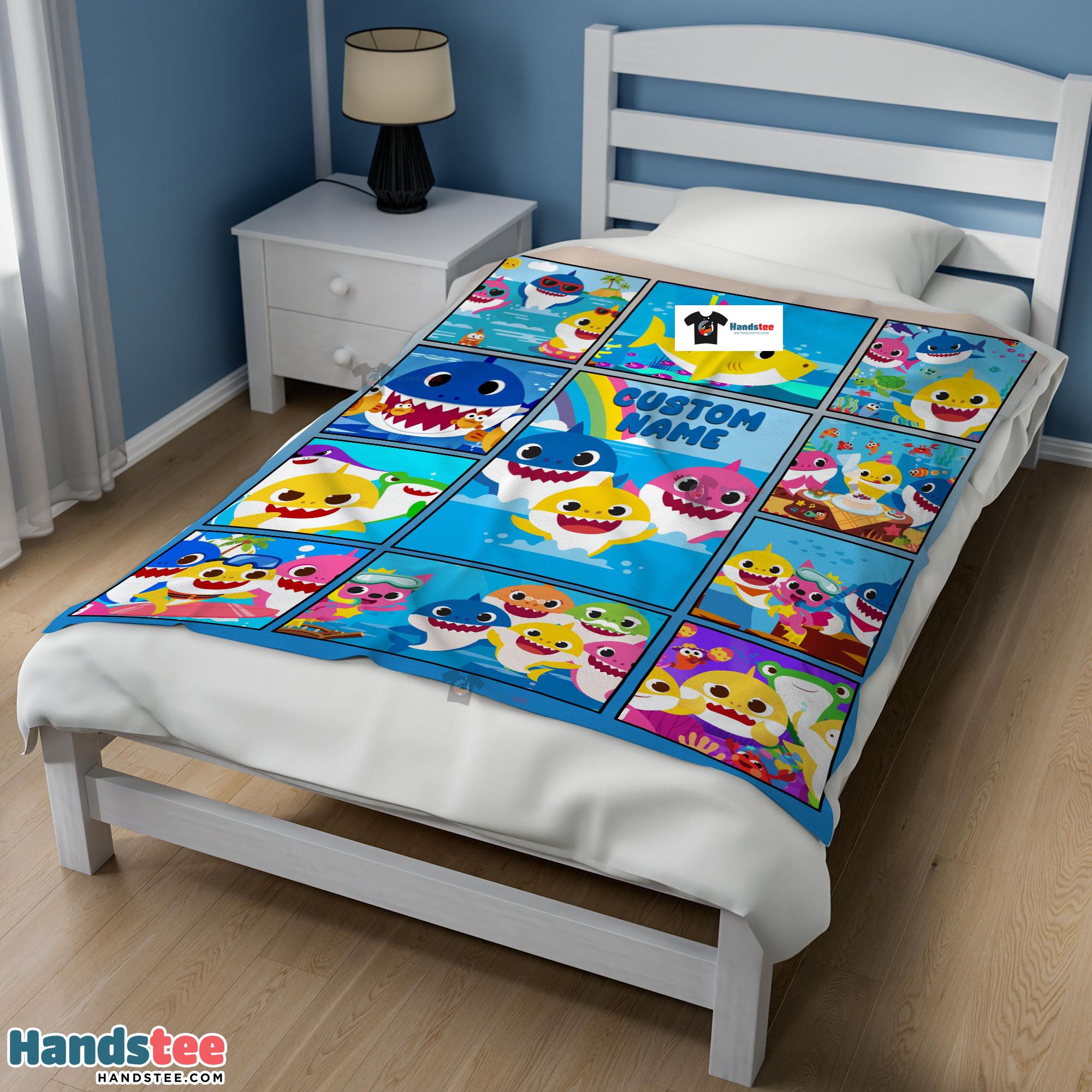 Baby Shark Family & Friends Collage Blanket Fleece Customized Blanket