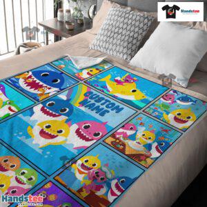 Baby Shark Family & Friends Collage Blanket Fleece Customized Blanket
