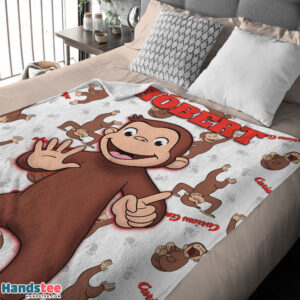 Alternative view of Cartoon Monkey Curious George Blanket Fleece Customized Blanket Customize Blanket