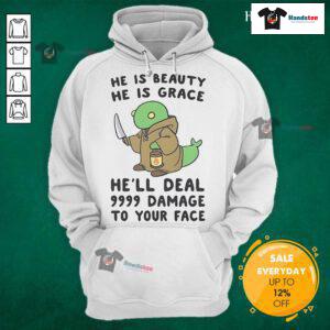 Cute hoodie featuring 'He Is Beauty, He Is Grace' with a playful design, perfect for stylish casual wear.