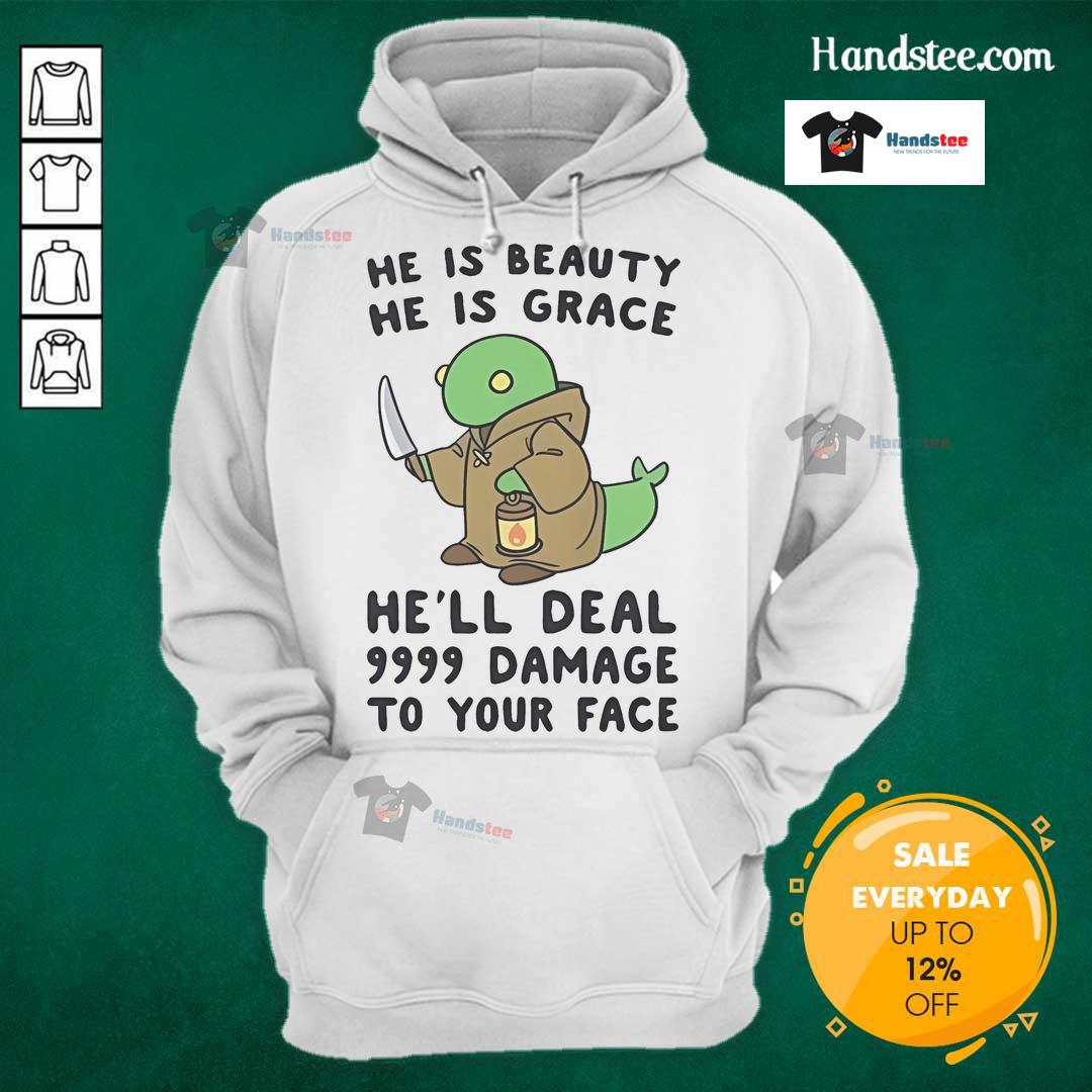 Cute hoodie featuring 'He Is Beauty, He Is Grace' with a playful design, perfect for stylish casual wear.