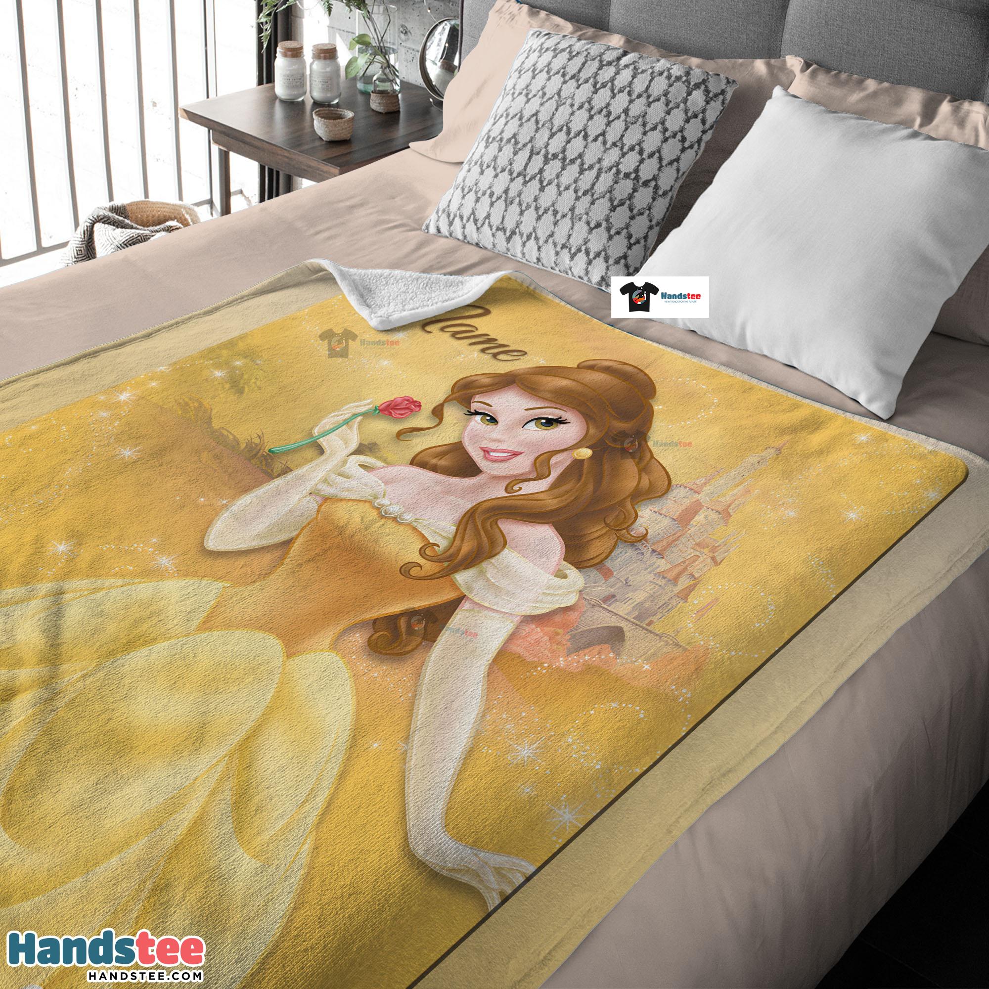 Disney Belle Princess Blanket Fleece Customized Blanket
