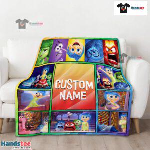 Disney Inside Out Colorful Collage Blanket Fleece Customized Blanket