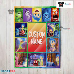 Disney Inside Out Colorful Collage Blanket Fleece Customized Blanket