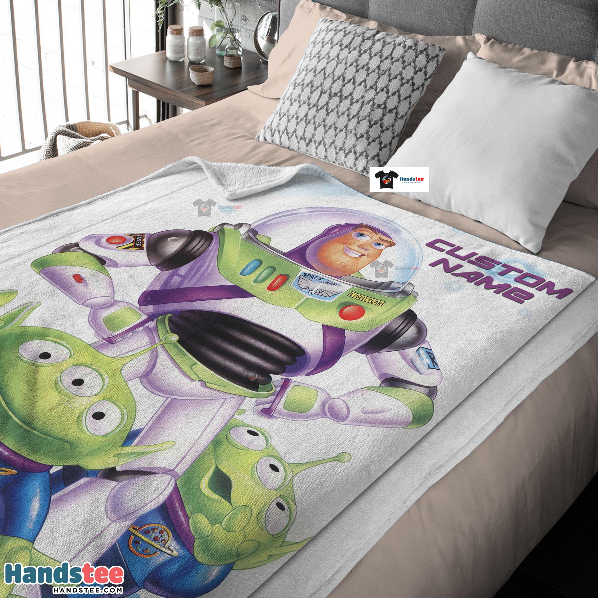 Disney Pixar Buzz Lightyear And The Little Green Men Fleece Customized Blanket