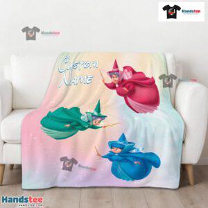 Disney Sleeping Beauty Three Good Fairies Blanket Fleece Customized Blanket