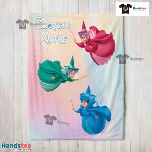 Disney Sleeping Beauty Three Good Fairies Blanket Fleece Customized Blanket