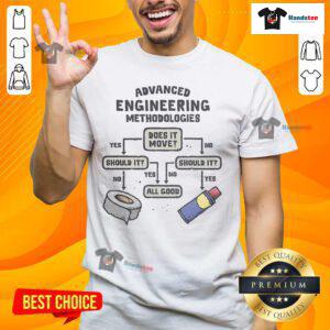 Funny Advanced Engineering Methodologies T-Shirt featuring humorous engineering graphics and clever phrases for tech enthusiasts.