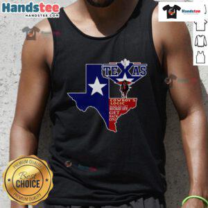 Funny Texas cowboy logic tank top featuring humorous graphic design perfect for casual wear and Western-themed outfits.