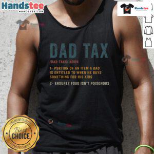 Funny vintage dad tax definition tank top for Father's Day, featuring humorous text and retro design.