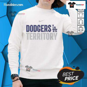 Good Los Angeles Dodgers Territory Local Legend Sweatshirt displayed on a hanger, showcasing team pride and style.