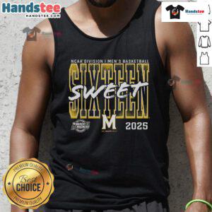 Good Maryland Terrapins 2025 NCAA Men's Basketball Tournament March Madness Sweet 16 tank top design featuring team colors.