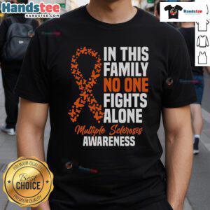 Good Ms Multiple Sclerosis Awareness Orange Ribbon T-Shirt featuring a vibrant orange ribbon design for MS awareness.