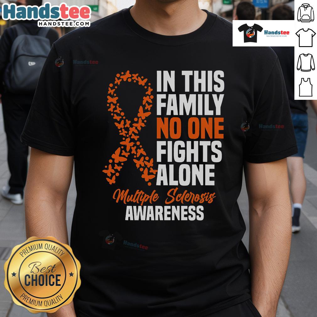 Good Ms Multiple Sclerosis Awareness Orange Ribbon T-Shirt featuring a vibrant orange ribbon design for MS awareness.