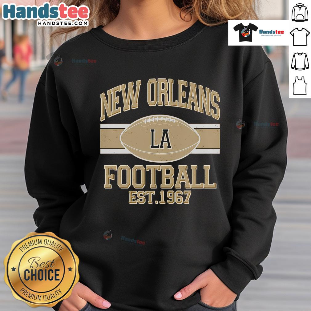 Vintage New Orleans LA football sweatshirt featuring classic sports logo, perfect for fans and collectors.