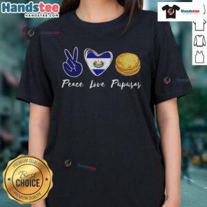 Good Pupusas Lover Tee featuring love and peace graphics, celebrating El Salvadorian food and culture.