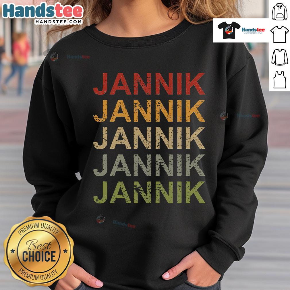 Good Retro Jannik Personalized Jannik Sweatshirt in a stylish design, perfect for fans of unique, custom apparel.