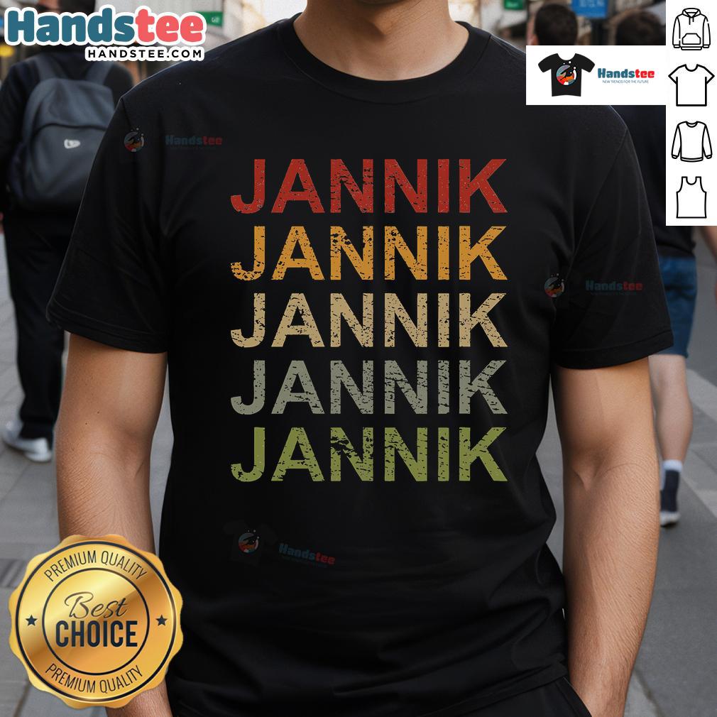 Good Retro Jannik Personalized T-Shirt featuring vibrant colors and a stylish design for fans of Jannik.