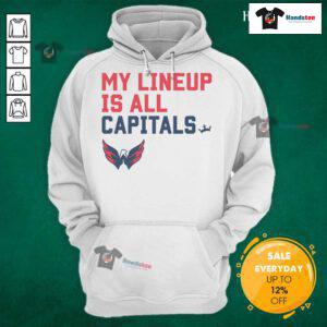 Good Washington Capitals My Lineup Hoodie featuring team logo and colors, perfect for fans and game day attire.