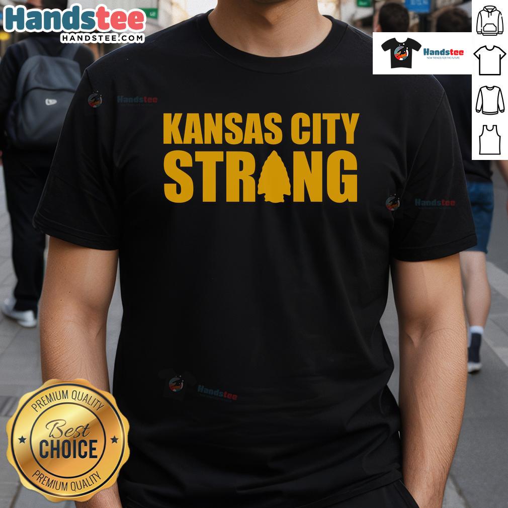Happy Kansas City Strong T-Shirt featuring vibrant colors and bold graphics celebrating Kansas City's spirit.