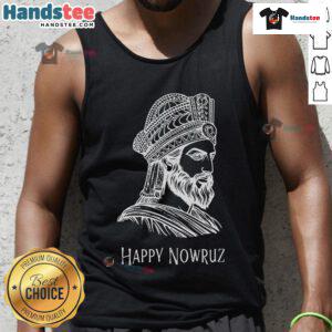 Alt Text: Happy Nowruz celebration with Cyrus the Great tank top, embracing Persian New Year traditions in Iran.