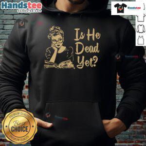 Vintage classic hoodie featuring 'Hot Is He Dead Yet?' graphic, perfect for casual wear and unique style.