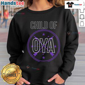 Child of Oya Orisha sweatshirt featuring a vibrant Nice African Goddess design inspired by Yoruba religion.