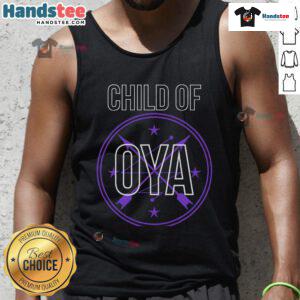 Alt Text: Child of Oya Orisha tank top featuring a beautiful African goddess design inspired by Yoruba religion.
