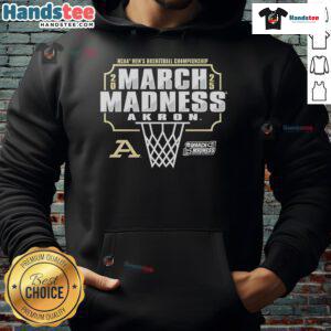 Akron Zips 2025 March Madness Bound hoodie featuring team colors and logo, perfect for fans celebrating tournament spirit.