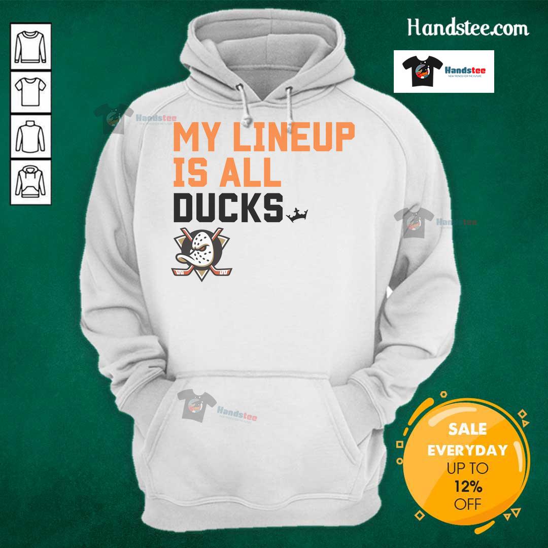 Stylish Anaheim Ducks hoodie featuring 'My Lineup' design, perfect for fans and game day attire.