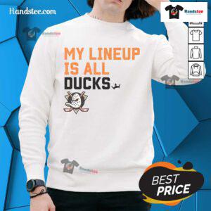 Nice Anaheim Ducks My Lineup Sweatshirt featuring team colors and logo, perfect for fans showing their support.