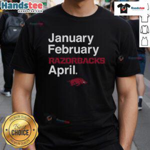 Nice Arkansas Basketball T-Shirt featuring Razorbacks design, perfect for fans in January, February, and April games.