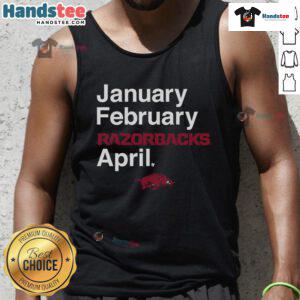 Stylish Razorbacks tank top featuring Arkansas basketball design, perfect for game day in January and February.