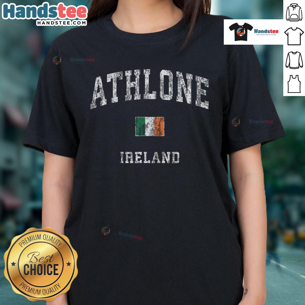 Vintage athletic sports ladies tee featuring Nice Athlone Ireland design, perfect for casual and sporty outfits.