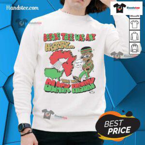 Frko sweatshirt featuring 'Black History First' design, celebrating heritage and culture in stylish urban fashion.