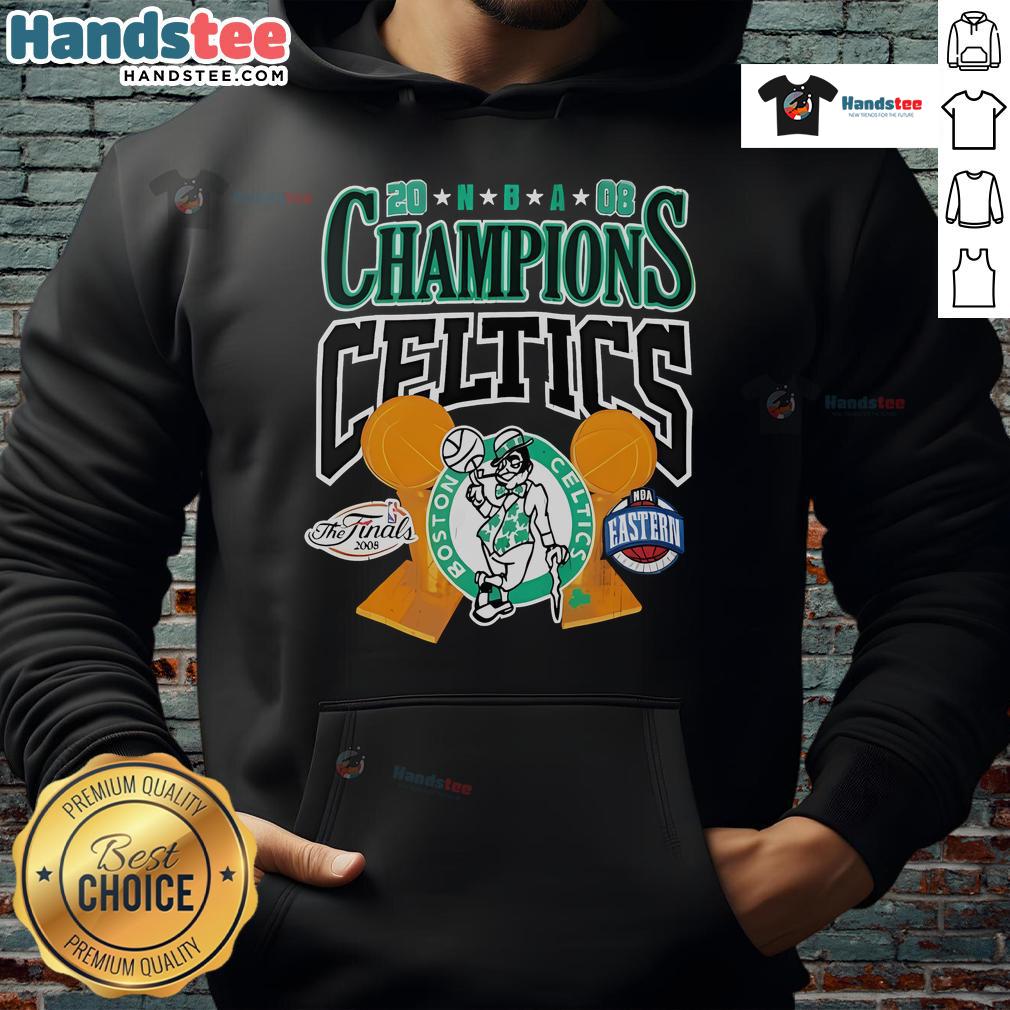 Boston Celtics Fanaticity Big Champ NBA Finals Champions Hoodie in vibrant green, perfect for loyal fans celebrating victory.