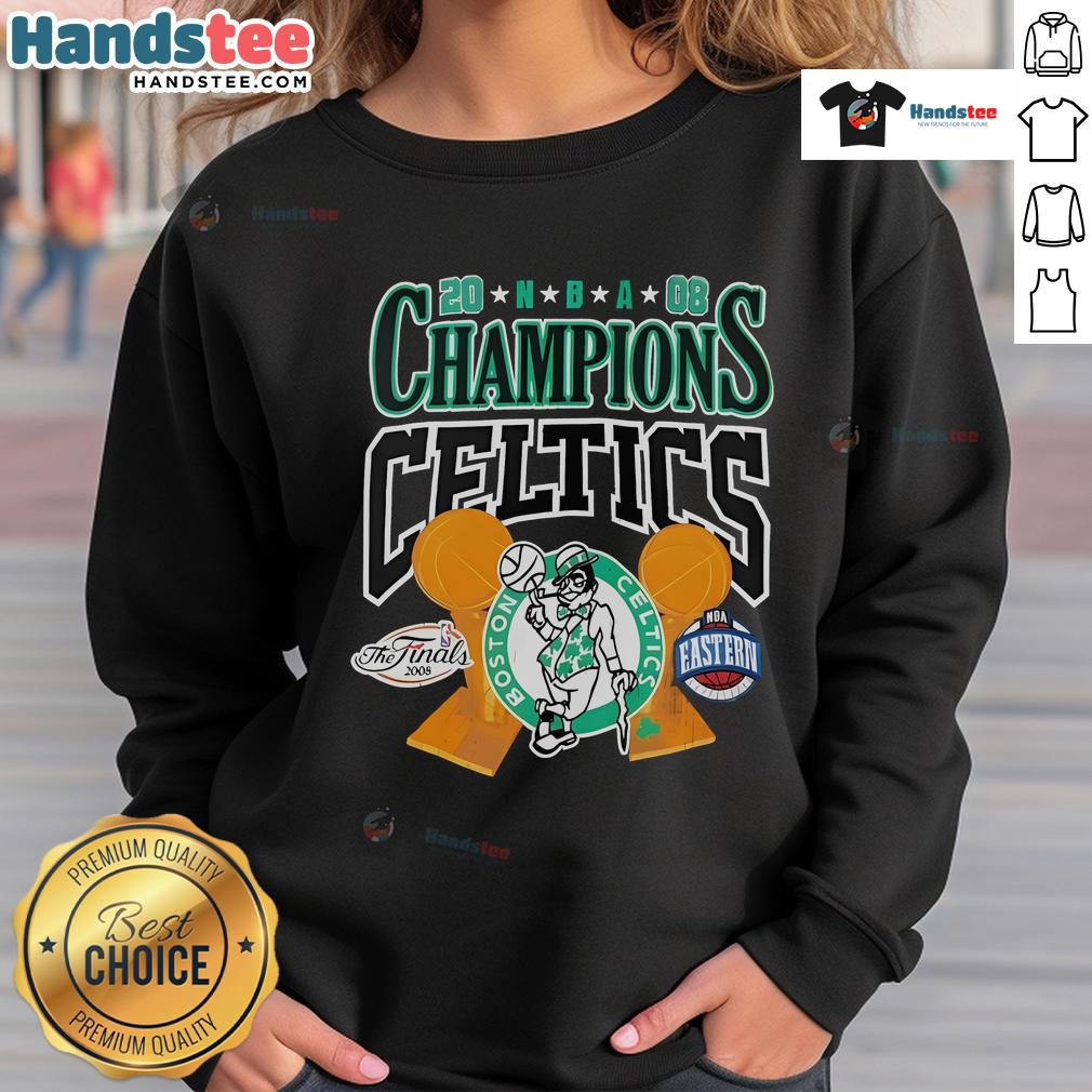 Boston Celtics Fanaticity sweatshirt celebrating NBA Finals Champions, perfect for fans showing team pride.