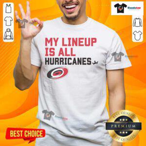 Nice Carolina Hurricanes My Lineup T-Shirt featuring team colors and logo, perfect for fans supporting their favorite NHL team.