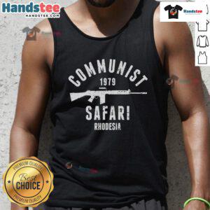 1979 Rhodesia Light Infantry Tank Top featuring Nice Communist Safari design, perfect for vintage military apparel collectors.
