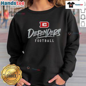 Stylized text sweatshirt featuring the Nice DC Defenders logo, perfect for fans and casual wear.