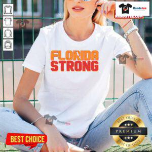 Distressed Florida Strong ladies tee featuring a trendy design, perfect for showing state pride and casual style.