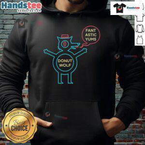 Cozy Nice Donut Wolf Fantastic Yums hoodie featuring a playful donut wolf design, perfect for casual wear.