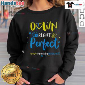 Cozy sweatshirt featuring a vibrant Down Syndrome awareness ribbon design, promoting inclusivity and support.