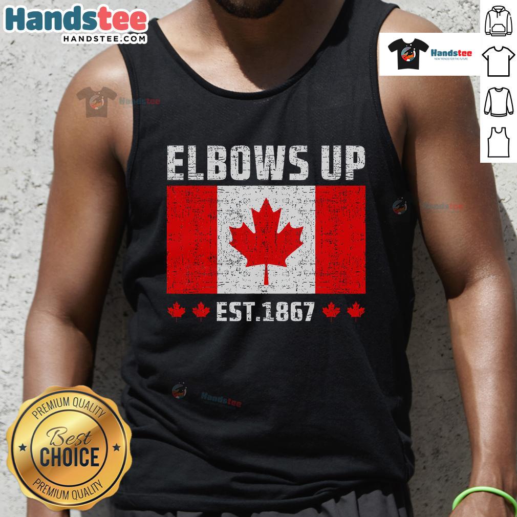 Canadian tank top featuring 'True North Strong & Free' slogan, perfect for showing pride in Canada.