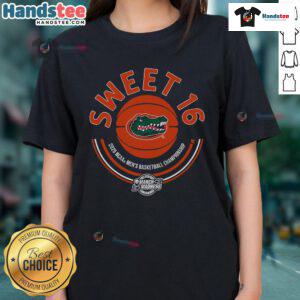Nice Florida Basketball 2025 Sweet Sixteen Ladies Tee featuring vibrant colors and stylish design for fans.