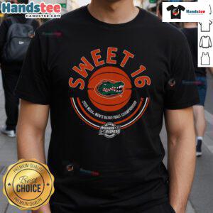 Nice Florida Basketball 2025 Sweet Sixteen T-Shirt featuring vibrant graphics and team colors for fans and supporters.
