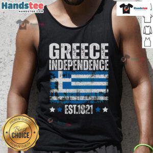 Stylish tank top featuring the Greek flag, celebrating Greece Independence Day, established 1821.