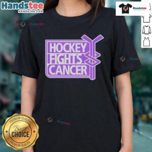 Nice Hockey Fights Cancer tee for hockey lovers, featuring a trendy design perfect for supporting a great cause.